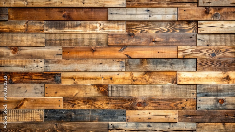 Reclaimed wood wall paneling with a rustic texture , recycled, eco-friendly, interior design, background Reclaimed wood wall paneling with a rustic texture , recycled, eco-friendly, interior design, background