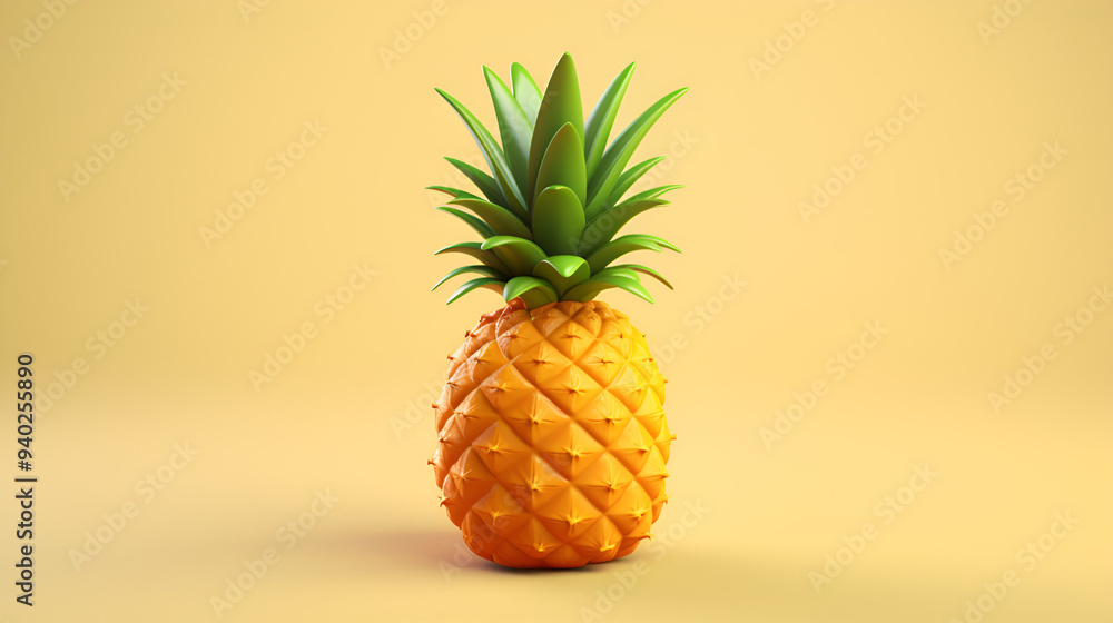 Cartoon 3D pineapple illustration material
Cartoon 3D pineapple illustration material