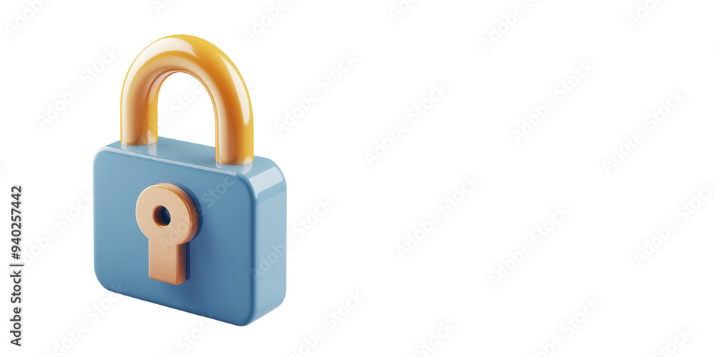 3D Cartoon Padlock Icon - Security and Protection Symbol 3D Cartoon Padlock Icon - Security and Protection Symbol
