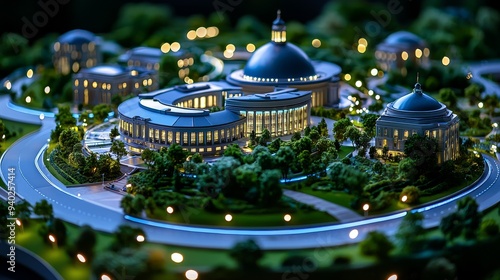 A 3D Moscow State University with soft lighting on the right, symbolizing the academic excellence of Russia.