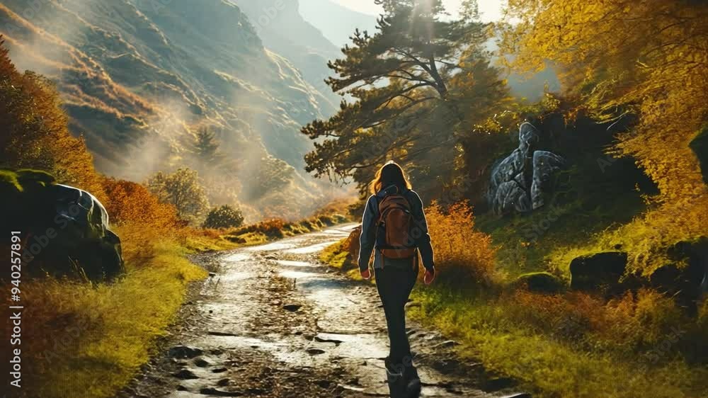 A person is strolling across a park with open spaces all around them.
A person is strolling across a park with open spaces all around them.