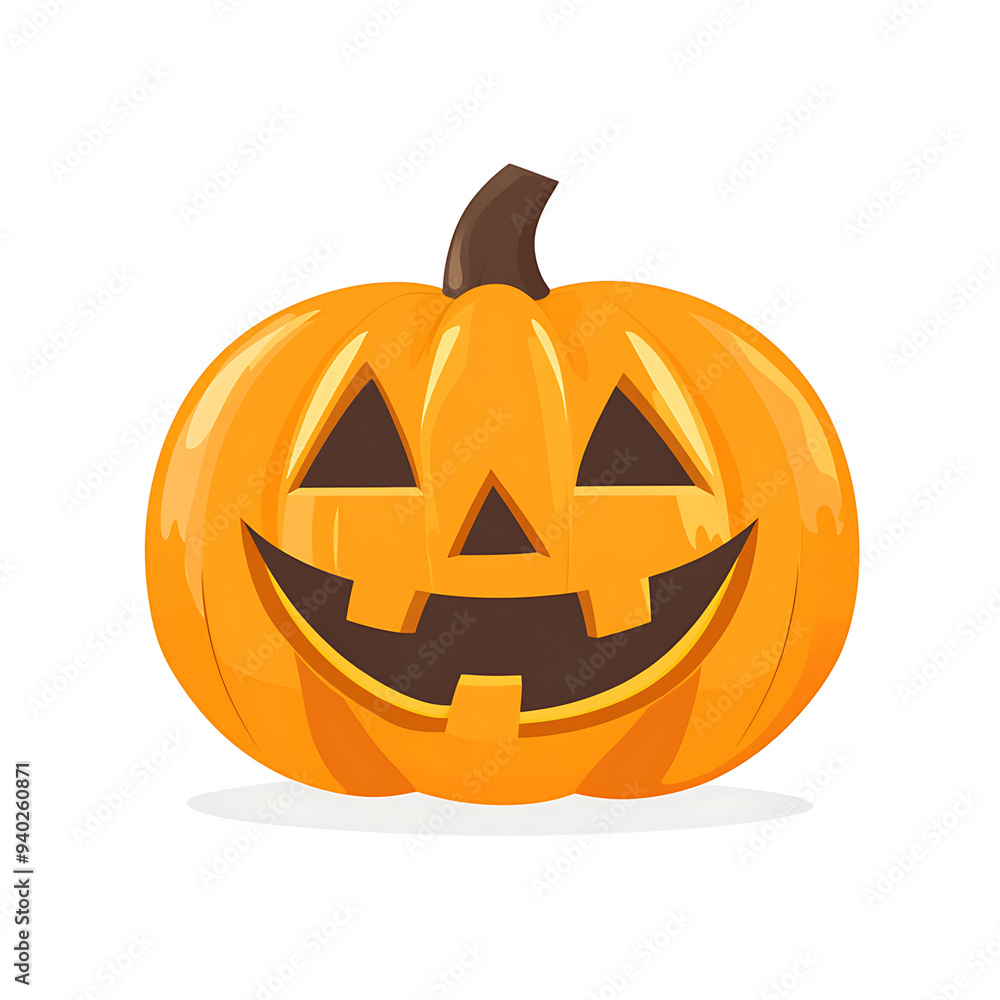 Smiling Orange Halloween Jack-O'-Lantern Pumpkin Cartoon Illustration Smiling Orange Halloween Jack-O'-Lantern Pumpkin Cartoon Illustration