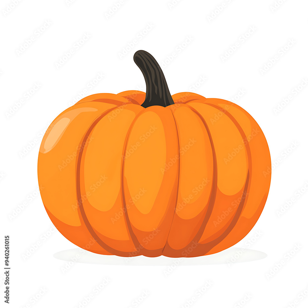 Orange Pumpkin Illustration for Fall Harvest, Thanksgiving, Halloween Designs Orange Pumpkin Illustration for Fall Harvest, Thanksgiving, Halloween Designs