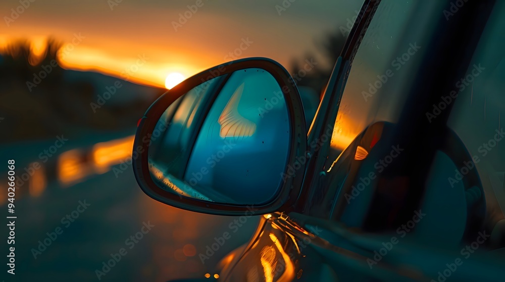 Sunset Reflected in a Car's Side Mirror Sunset Reflected in a Car's Side Mirror