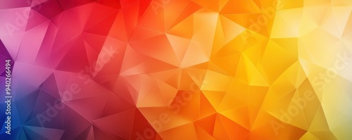 Colorful abstract background featuring a blend of vibrant red, orange, yellow, and purple tones in a polygonal design.