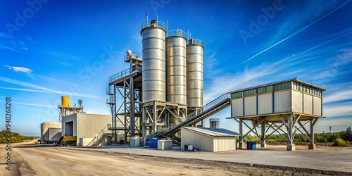Generic asphalt or concrete plant , construction, industry, manufacturing, machinery, production, manufacturing