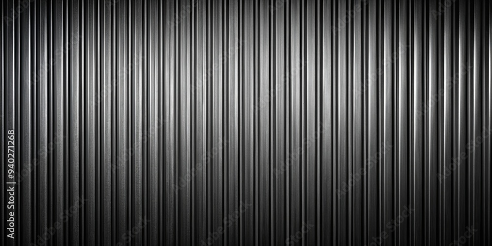 Obraz premium Panorama of black corrugated metal background or galvanized steel texture surface, metal, black, corrugated, galvanized