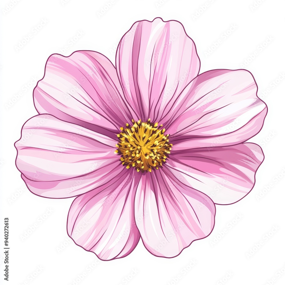 Obraz premium vector graphic of a pink cosmos flower