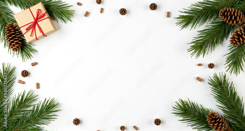 christmas background with fir branches and cones christmas background with fir branches and cones