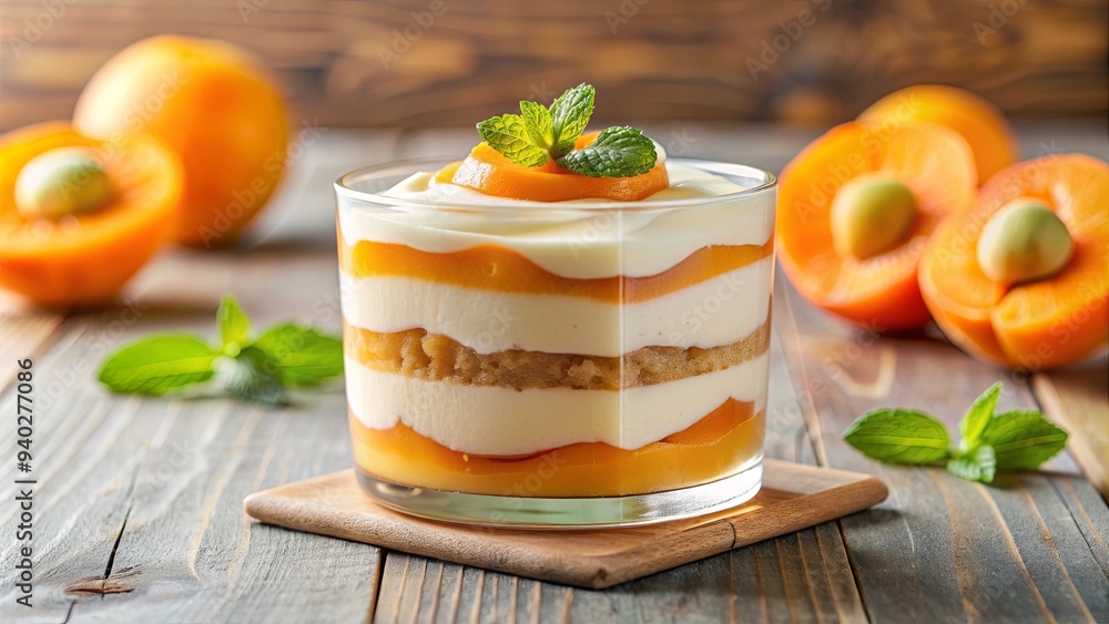 Layered apricot and cream cheese dessert , food, dessert, layered, apricot, cream cheese, sweet, delicious, fruit, creamy Layered apricot and cream cheese dessert , food, dessert, layered, apricot, cream cheese, sweet, delicious, fruit, creamy