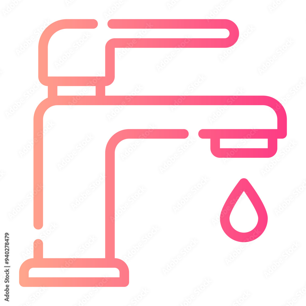 water tap gradient icon water tap gradient icon