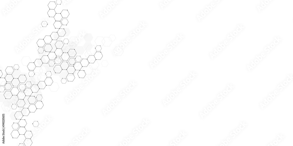 Vectors Hexagon geometric on a white background. Modern technology vector illustration with square grid. Vectors Hexagon geometric on a white background. Modern technology vector illustration with square grid.