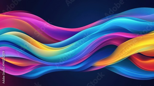 Experience vibrant, flowing neon waves in this colorful abstract backdrop, merging modern textures with a playful style.