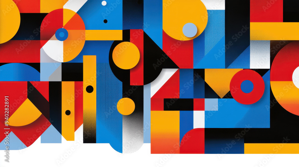 Colorful geometric shapes come together in a vibrant, abstract background perfect for modern designs. A playful vector graphic illustration. Colorful geometric shapes come together in a vibrant, abstract background perfect for modern designs. A playful vector graphic illustration.