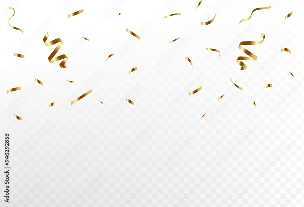 Obraz premium Celebration background with beautiful golden confetti vector illustration. wavy.simple design. eps 10