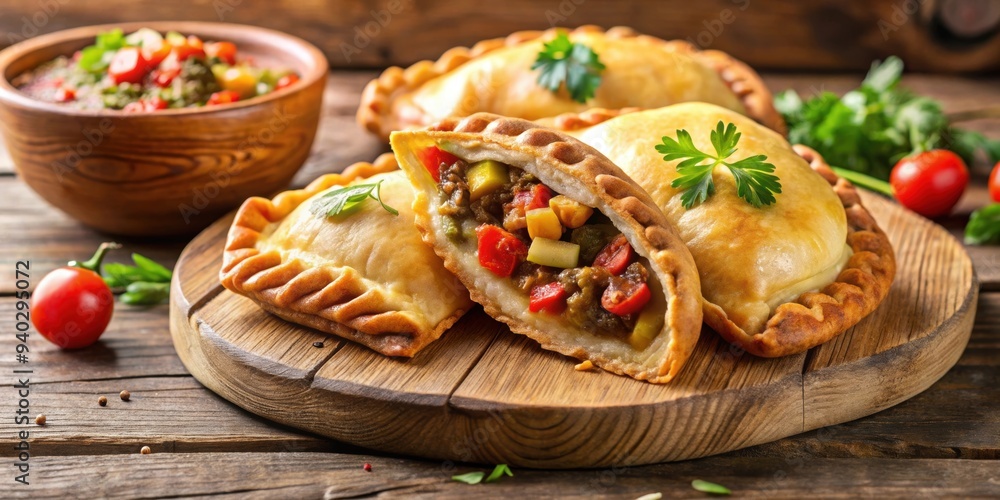 Traditional Argentine empanadas filled with meat and vegetables, Argentina, food, traditional, savory, pastry, meat Traditional Argentine empanadas filled with meat and vegetables, Argentina, food, traditional, savory, pastry, meat