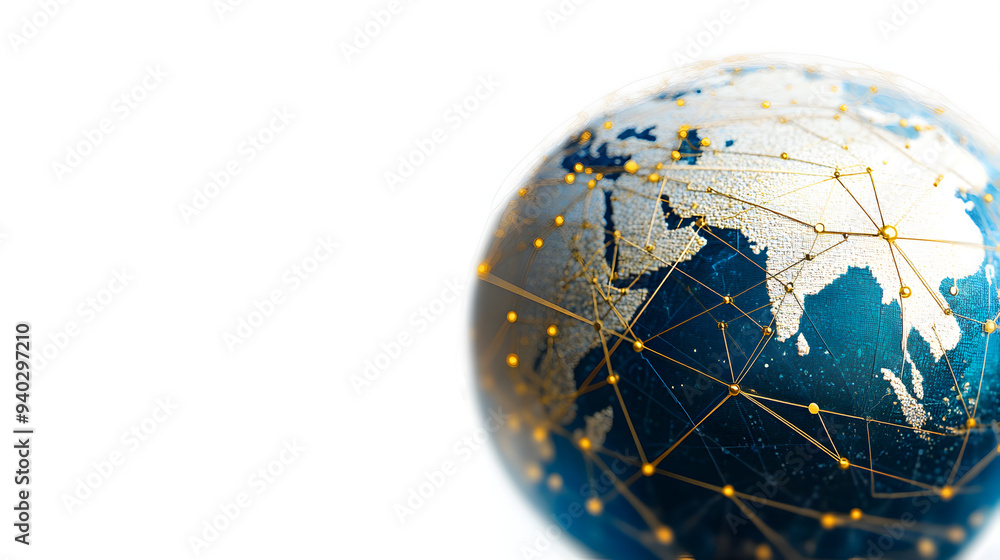 Interconnected Global Network Depicting World Map and Digital Communication Interconnected Global Network Depicting World Map and Digital Communication