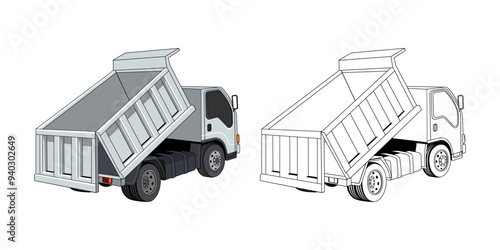 Tipper Truck Cartoon Design Illustration vector eps format suitable for your design needs logo illustration animation etc