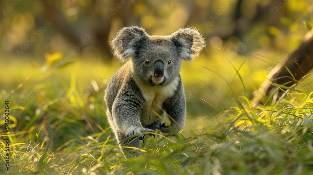 Fototapeta premium A young koala bear, known as a joey,