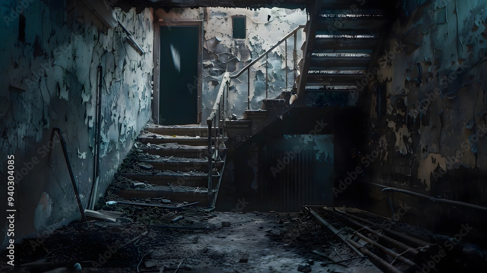 Abandoned Building Stairwell Abandoned Building Stairwell