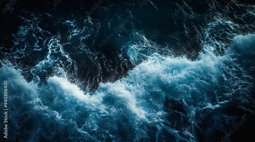 Aerial View of Ocean Waves, Dark Blue Water, Foam, Texture , ocean, wave, texture Aerial View of Ocean Waves, Dark Blue Water, Foam, Texture , ocean, wave, texture