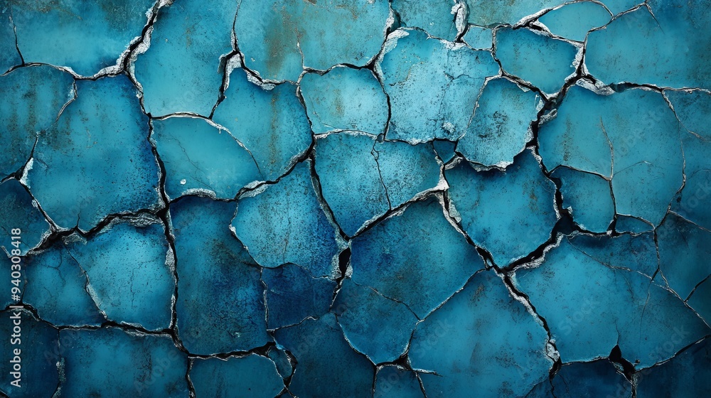 Cracked Blue Paint Texture, Close-up, Abstract Background, Cracks, Texture, Blue, Paint Cracked Blue Paint Texture, Close-up, Abstract Background, Cracks, Texture, Blue, Paint