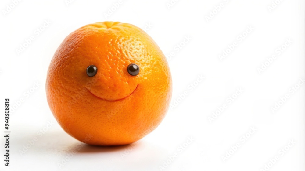 Adorable little orange with a happy face, isolated on white background, orange, cute, small, fruit, cheerful, vibrant Adorable little orange with a happy face, isolated on white background, orange, cute, small, fruit, cheerful, vibrant