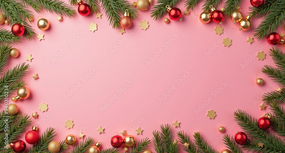 christmas background with branches and balls christmas background with branches and balls