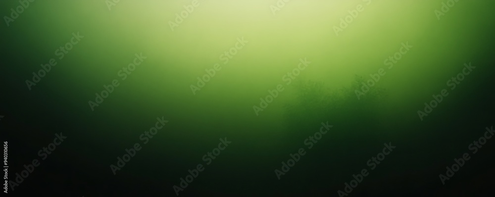 Obraz premium Green Foggy Forest, Fog, Forest, Nature, Landscape