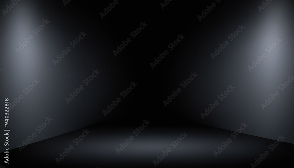 Naklejka premium Abstract luxury plain blur grey and black gradient used as background studio wall for display your products 8