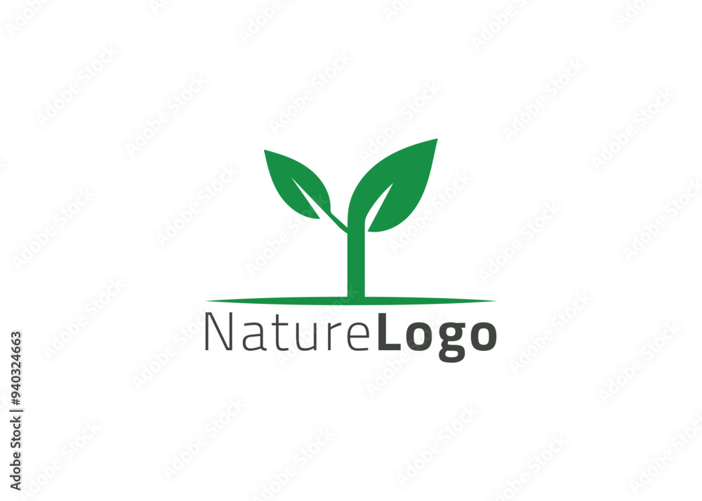 Green abstract leaf logo design template Green abstract leaf logo design template