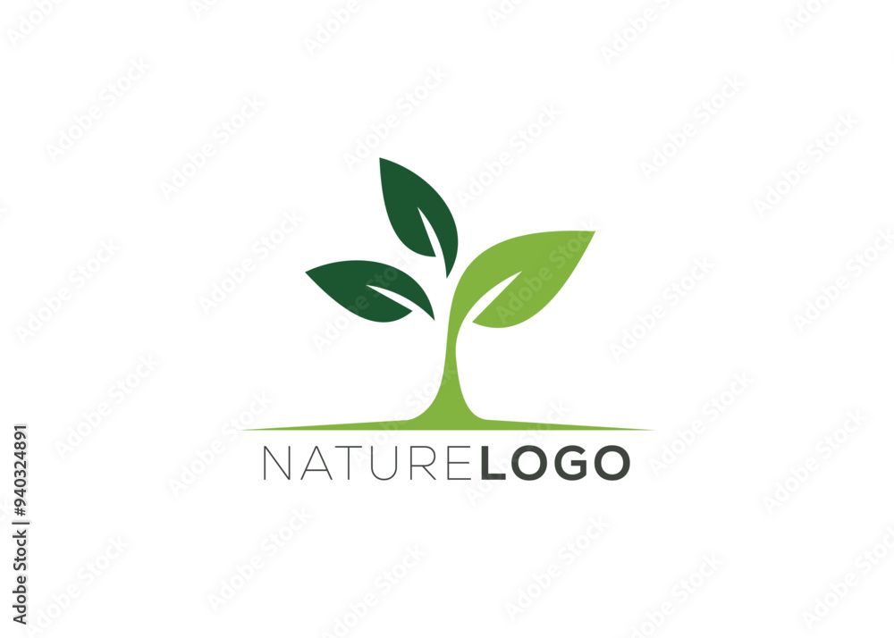 Green abstract leaf logo design template Green abstract leaf logo design template