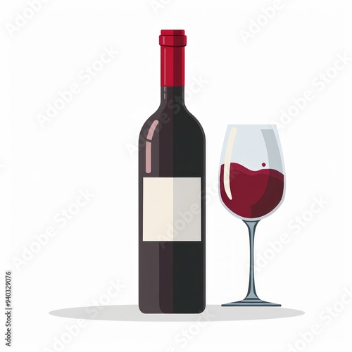 wine bottle glass icon vector on white background