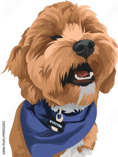 portrait of a dog with a tie