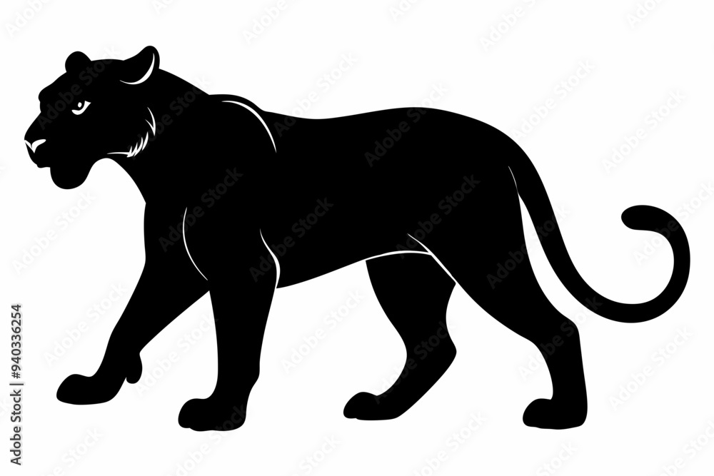 Obraz premium Panther vector silhouette, leopard silhouette panther, puma, vector illustration