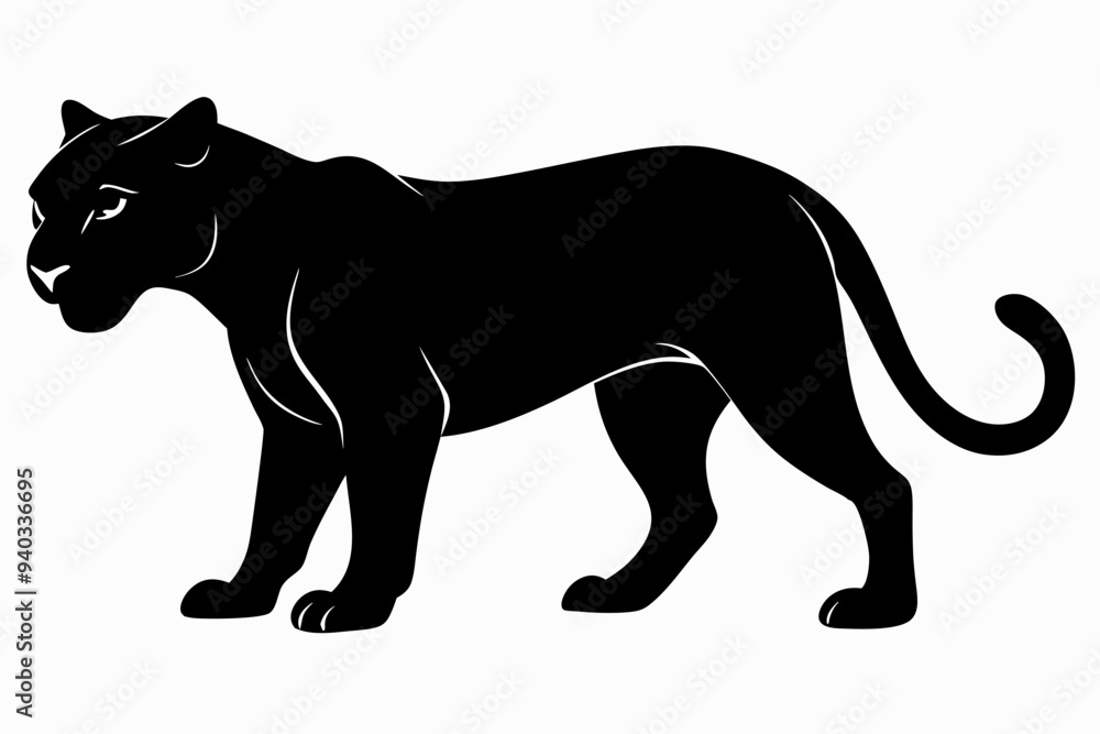 Panther vector silhouette, leopard silhouette panther, puma, vector illustration Panther vector silhouette, leopard silhouette panther, puma, vector illustration