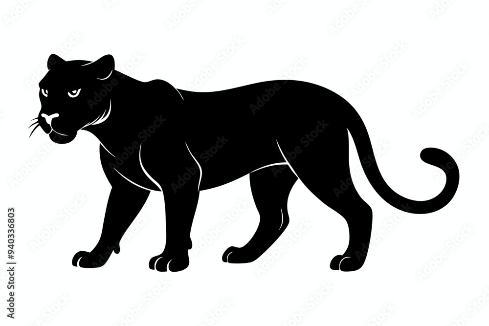 Panther vector silhouette, leopard silhouette panther, puma, vector illustration Panther vector silhouette, leopard silhouette panther, puma, vector illustration