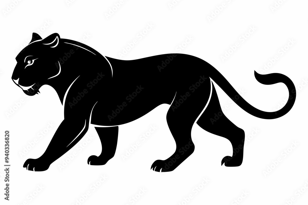 Panther vector silhouette, leopard silhouette panther, puma, vector illustration Panther vector silhouette, leopard silhouette panther, puma, vector illustration