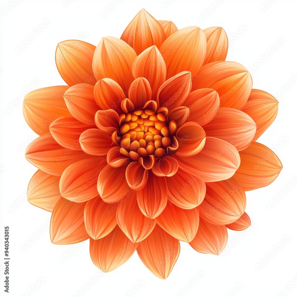 vector graphic of an orange dahlia flower vector graphic of an orange dahlia flower