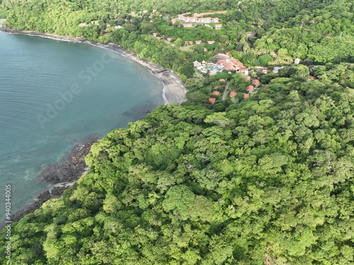 Aerial View of Playa Panama, Bahia Culebra and Peninsula Papagayo in Guanacaste, Costa Rica