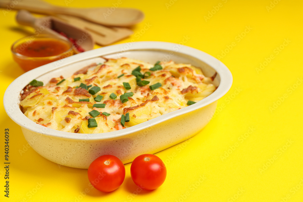 Concept of tasty and delicious homemade food - potato casserole Concept of tasty and delicious homemade food - potato casserole