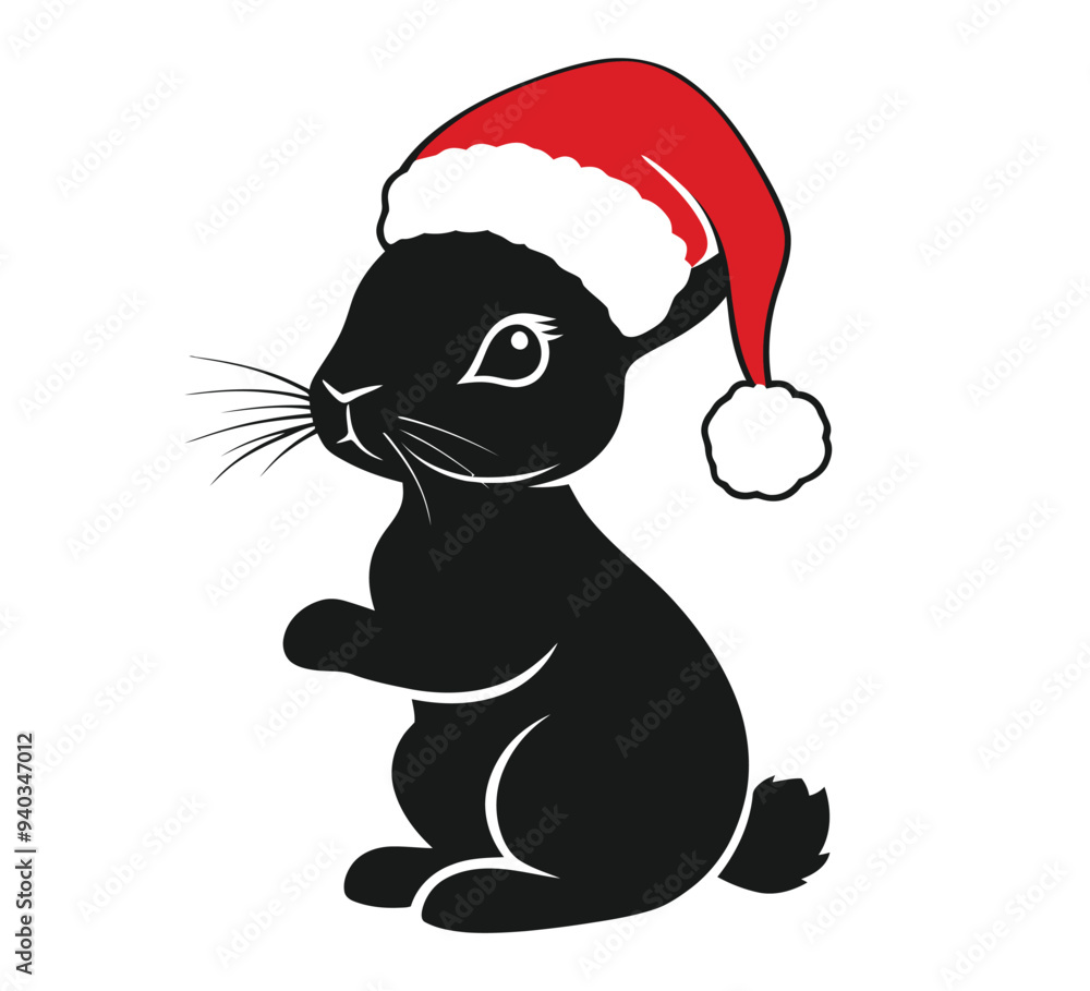cute rabbit christmas character simple vector illustration cute rabbit christmas character simple vector illustration