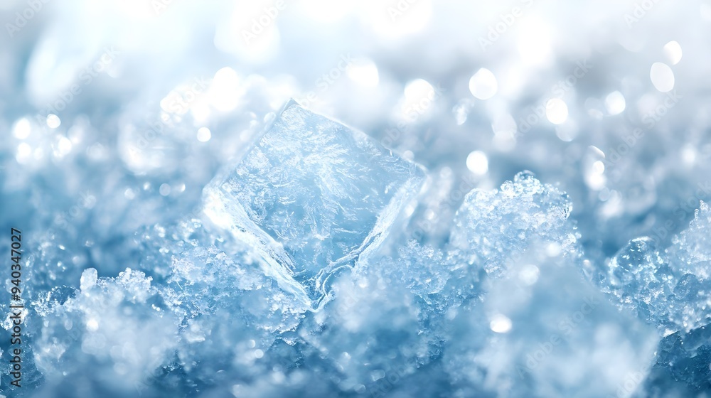 Close Up Crystal Ice Texture, Winter Frozen Background Close Up Crystal Ice Texture, Winter Frozen Background