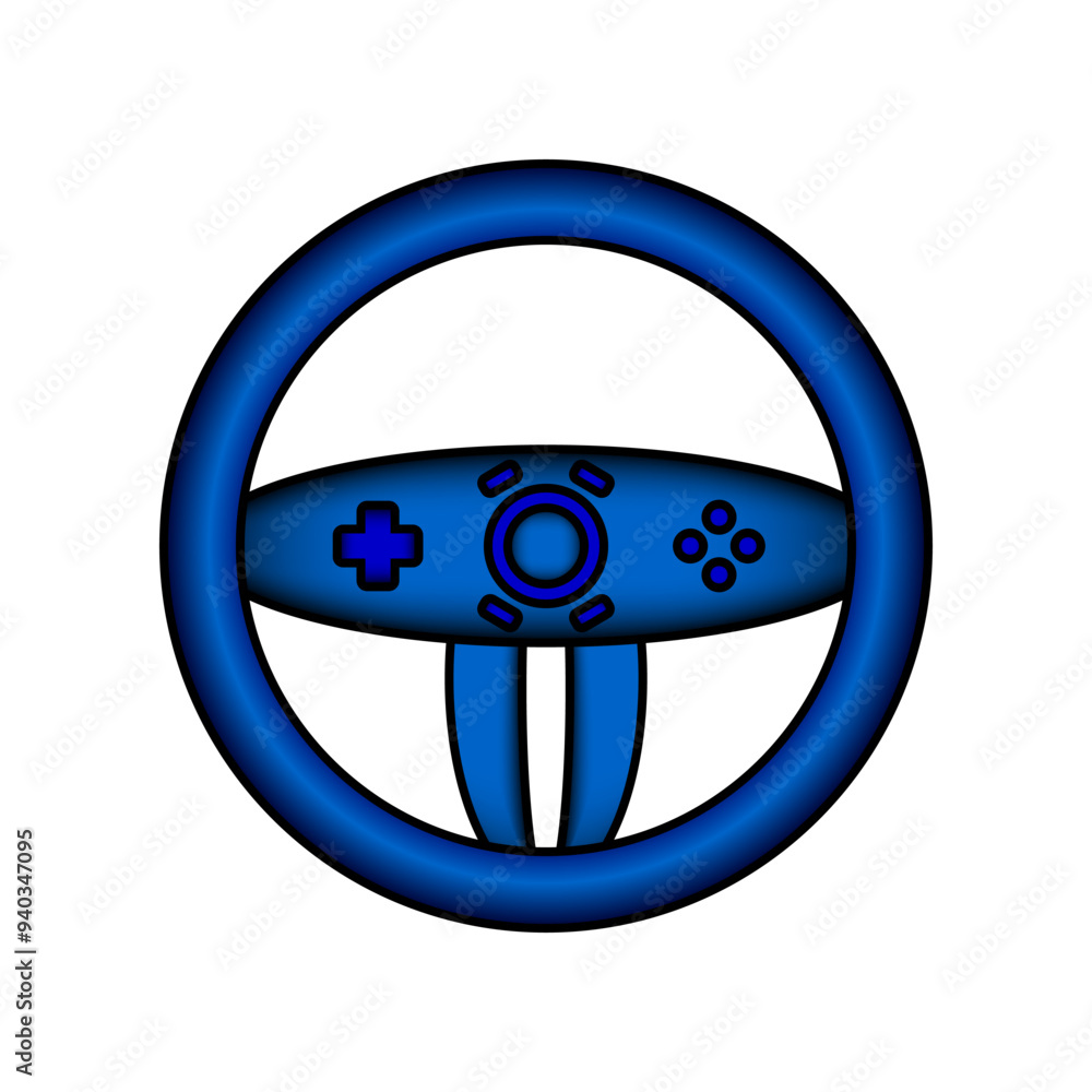 Gaming steering wheel icon on white background. Vector illustration. Gaming steering wheel icon on white background. Vector illustration.