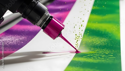 Close-up of Banner Printing Machine in Action