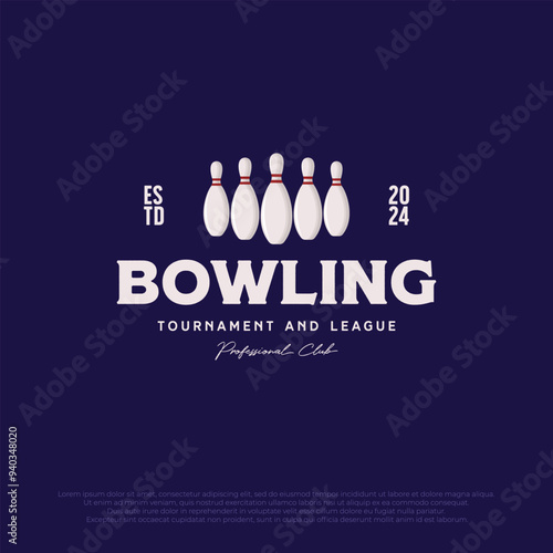 simple bowling pin logo template. minimalist vector illustration design for bowling club