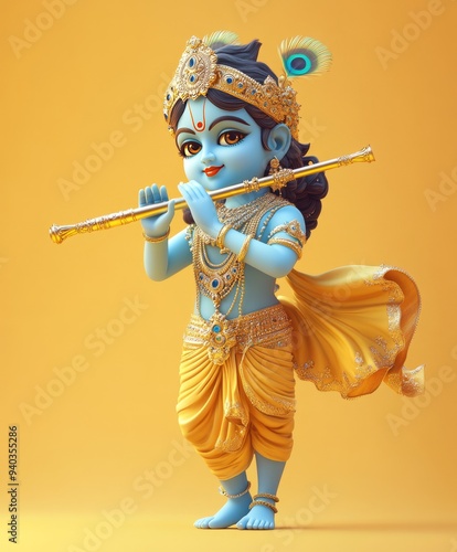 festival of happy Shree Krishna Janmashtami abstract design background