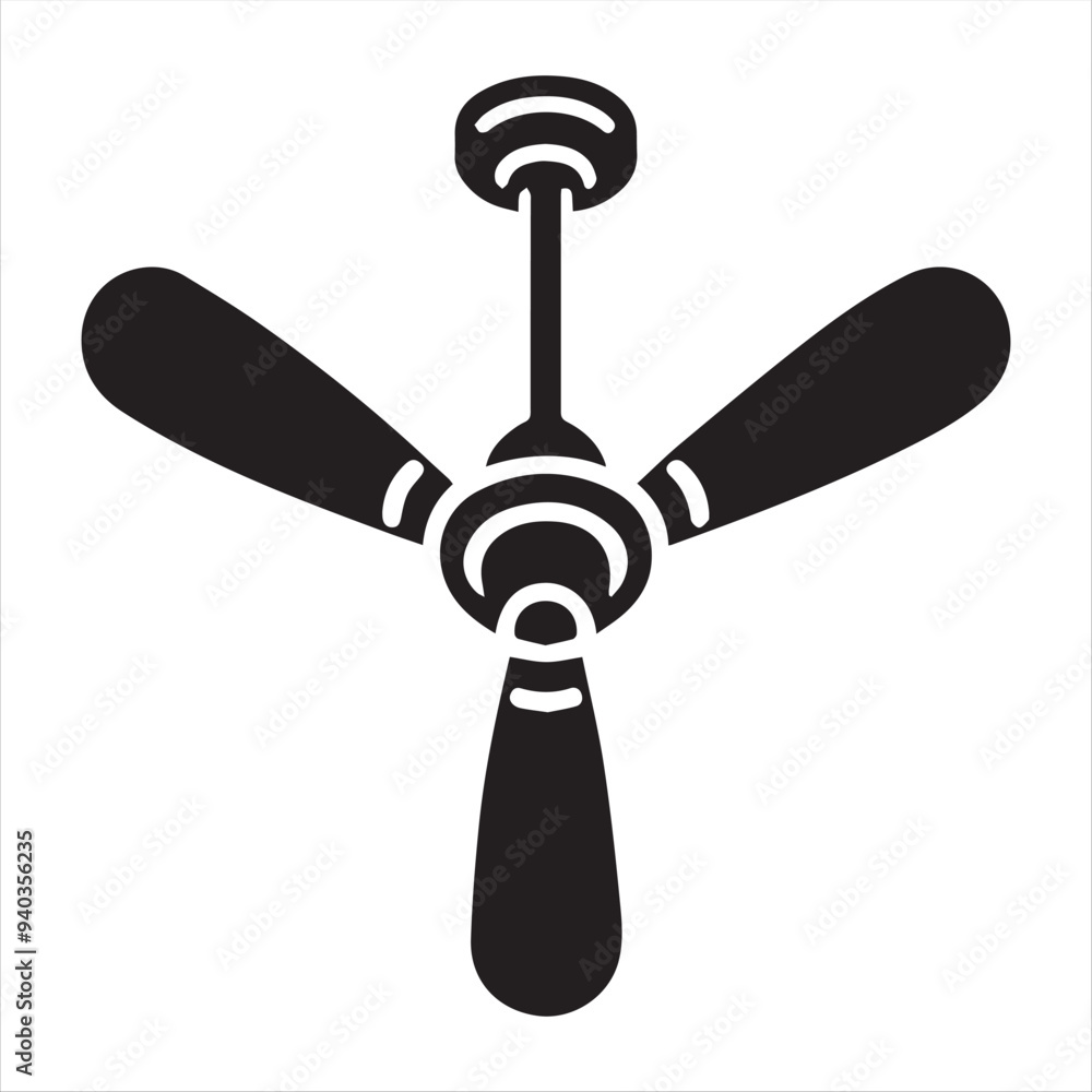 Obraz premium Celling fan icon clipart avatar logotype isolated vector illustration silhouette on a white background