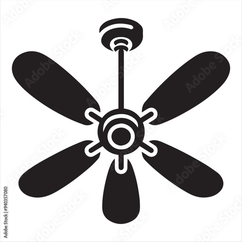 Celling fan  icon clipart avatar logotype isolated vector illustration silhouette on a white background