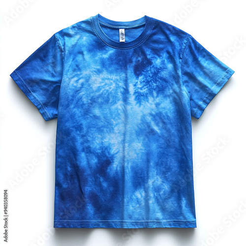 Trendy  Blue Tie-Dye T-Shirt mockup
